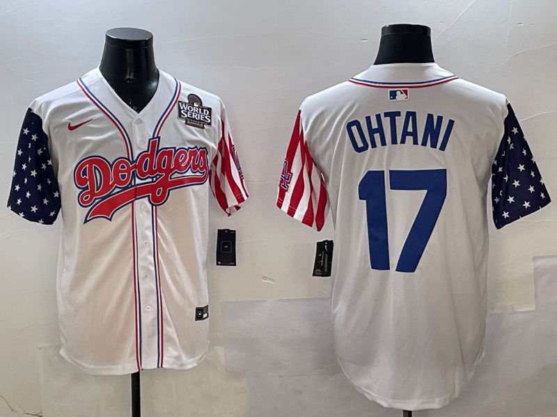 Men Los Angeles Dodgers #17 Ohtani White a generation of national flags Joint name 2025 Nike MLB Jersey style 16->los angeles dodgers->MLB Jersey